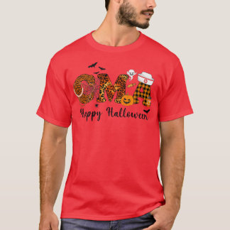 zERl Leopard CMA Nurse Happy Halloween Vibes Pumpk T-shirt