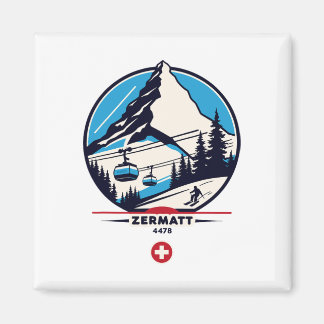 Zermatt 4478 - Skien op de Problemhorn  Magneet