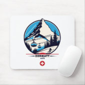 Zermatt 4478 - Skien op de Problemhorn Muismat (Met muis)