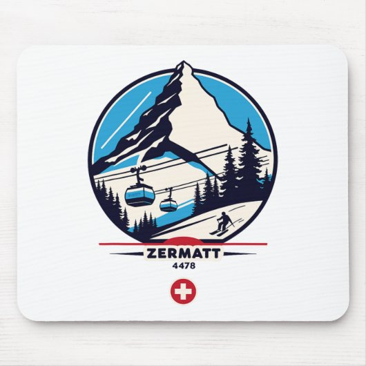 Zermatt 4478 - Skien op de Problemhorn Muismat (Voorkant)