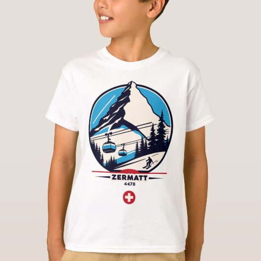 Zermatt 4478 - Skien op de Problemhorn T-shirt (Voorkant)
