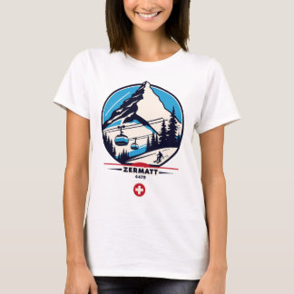 Zermatt 4478 - Skien op de Problemhorn  T-shirt