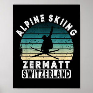 Zermatt alpines skiën Zwitserland bergen Zwitsers Poster