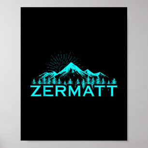 Zermatt Bergen Alpine Skiën Zwitserse Alpen Switze Poster