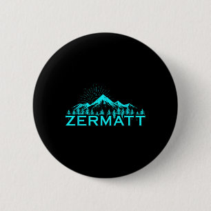 Zermatt bergen alpines skiën Zwitserse Alpen Zwits Ronde Button 5,7 Cm
