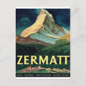 Zermatt, bergpiek, Zwitserland, , reizen Briefkaart (Voorkant)