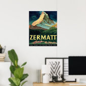 Zermatt, bergpiek, Zwitserland, , reizen Poster (Thuiskantoor)