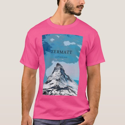 Zermatt, de Zwitserse berg T-shirt (Voorkant)
