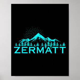 Zermatt Gebergte Alpineskiën Zwitserse Alpen Zwits Poster