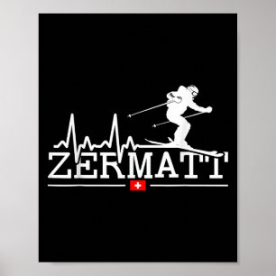 Zermatt Hartslag Alpineskiën Zwitserse Alpen Zwits Poster