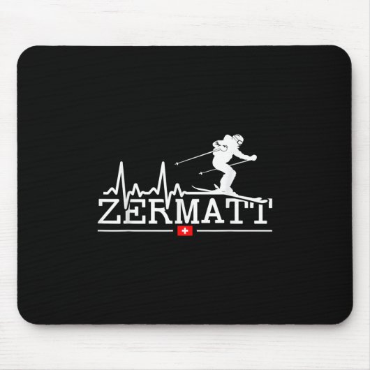 Zermatt Heartbeat Alpine Skiing Swiss Alps Switzer Muismat (Voorkant)