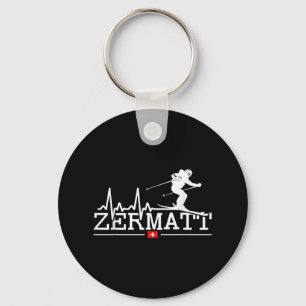 Zermatt Heartbeat Alpine Skiing Swiss Alps Switzer Sleutelhanger