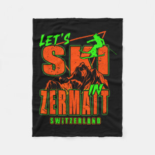 Zermatt Laat Ski Alpineskiën Zwitserse Alpen Zwits Fleece Deken