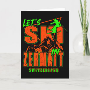 Zermatt Laten we ski Alpineskiën Zwitserse Alpen Z Kaart