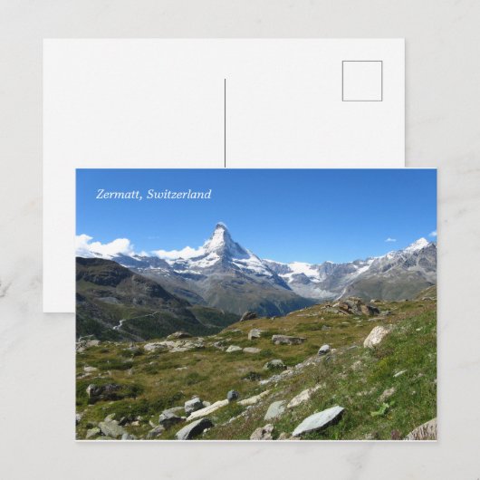 Zermatt Matterhorn Swiss Alps Briefkaart (Voorkant / Achterkant)