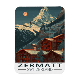 Zermatt Matterhorn Vintage Travel Magneet