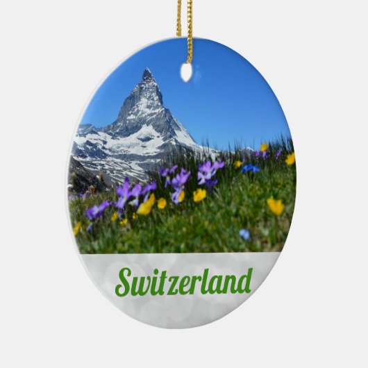 Zermatt Matterhorn Zwitserland Kerstmis Keramisch Ornament (Rechts)