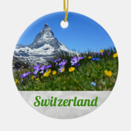 Zermatt Matterhorn Zwitserland Kerstmis Keramisch Ornament