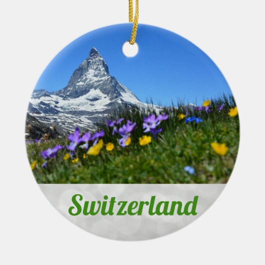 Zermatt Matterhorn Zwitserland Kerstmis Keramisch Ornament (Voorkant)