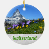 Zermatt Matterhorn Zwitserland Kerstmis Keramisch Ornament (Achterkant)