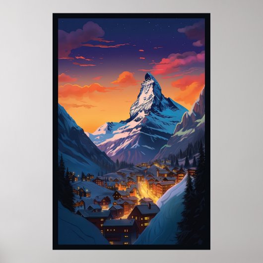 Zermatt, Matterhorn, Zwitserland, Poster (Voorkant)