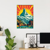 Zermatt, Matterhorn, Zwitserland,Ski Poster (Thuiskantoor)
