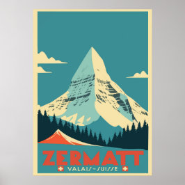Zermatt, Matterhorn, Zwitserland,Ski Poster