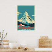 Zermatt, Matterhorn, Zwitserland,Ski Poster (Keuken)