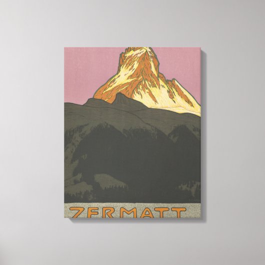 Zermatt Matterhorn Zwitserland Skiing Canvas Afdruk (Voorkant)