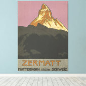 Zermatt Matterhorn Zwitserland Skiing Canvas Afdruk (Insitu (Houten vloer))