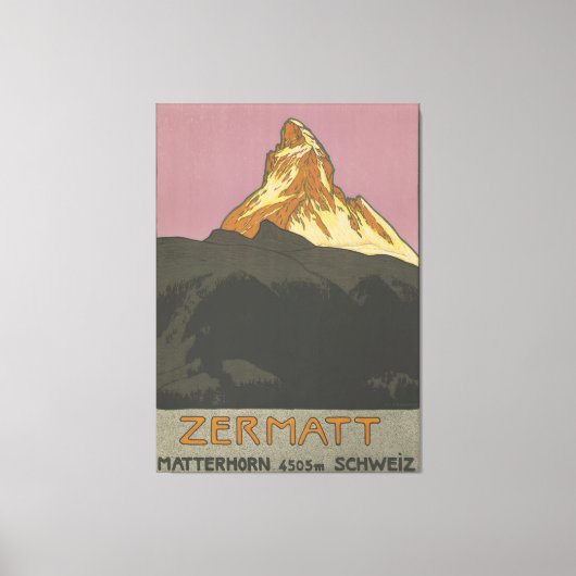 Zermatt Matterhorn Zwitserland Skiing Canvas Afdruk (Voorkant)