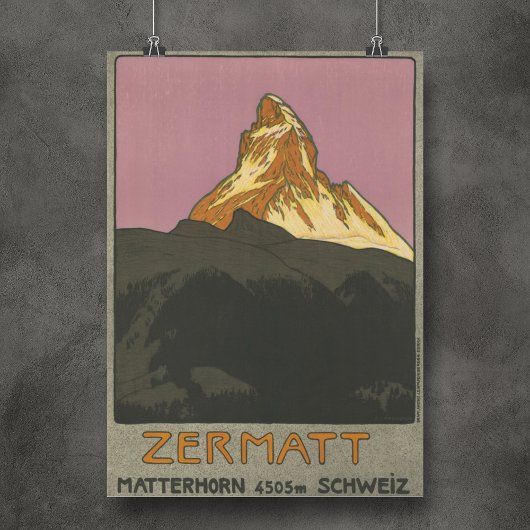 Zermatt Matterhorn  Zwitserland Skiing Poster