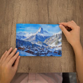 Zermatt Matterhorn Zwitserland Waterverf Briefkaar Kaart