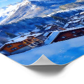 Zermatt Matterhorn Zwitserland Waterverf Poster (Hoek)