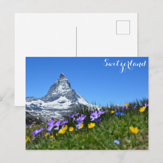 Zermatt Matterhorn Zwitserland Zwitserse Alpen Briefkaart (Voorkant / Achterkant)