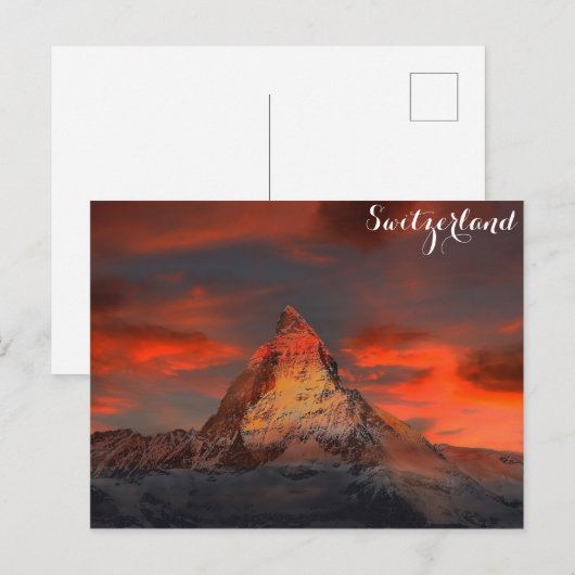 Zermatt Matterhorn Zwitserland Zwitserse Alps Suns Briefkaart (Voorkant / Achterkant)