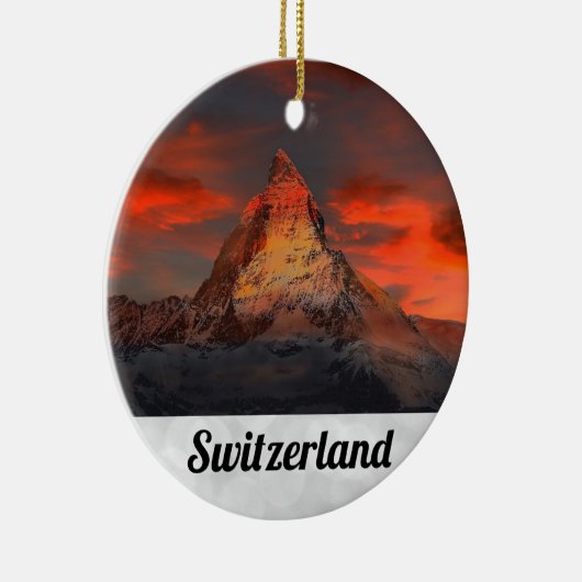Zermatt Matterhorn Zwitserland Zwitserse Alps Suns Keramisch Ornament (Rechts)