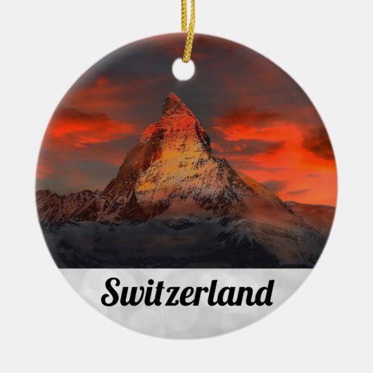 Zermatt Matterhorn Zwitserland Zwitserse Alps Suns Keramisch Ornament (Voorkant)