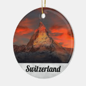 Zermatt Matterhorn Zwitserland Zwitserse Alps Suns Keramisch Ornament (Links)