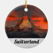 Zermatt Matterhorn Zwitserland Zwitserse Alps Suns Keramisch Ornament (Achterkant)