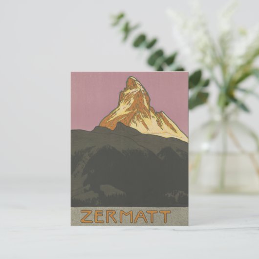 Zermatt Matterhorn  Zwitserse Bergen Alpen Briefkaart (Staand voorkant)