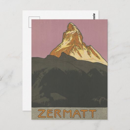 Zermatt Matterhorn  Zwitserse Bergen Alpen Briefkaart (Voorkant / Achterkant)