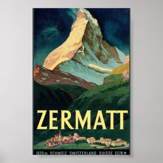 Zermatt Mountain, Zwitserland, , Advert Poster (Voorkant)