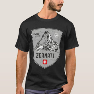 Zermatt Mountain Zwitserland Embleem Hoodie T-shirt