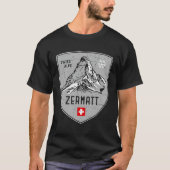 Zermatt Mountain Zwitserland Emblem T-shirt (Voorkant)