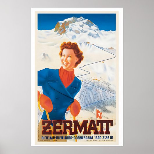 Zermatt Riffelalp Riffelberg Gornergrat Poster (Voorkant)