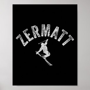 Zermatt Ski Oude Skisport Zwitsers Klein Problemho Poster