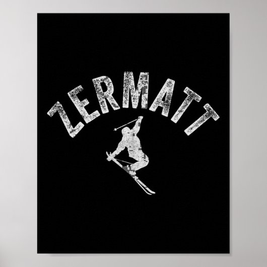Zermatt Ski Oude Skisport Zwitsers Klein Problemho Poster (Voorkant)