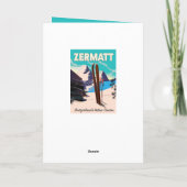 Zermatt Ski vacation poster Feestdagen Kaart (Achterkant)