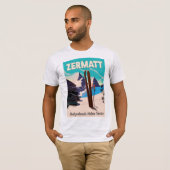 Zermatt Ski vacation poster T-shirt (Voorkant volledig)